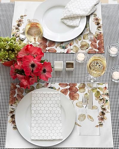 Miniatura 3 de Autumn Leaves Table Placemats for Dining Table Set of 4,Cotton Linen Cloth Kitchen Place Mats with Pocket,Washable SquareRectangleRoundOblong Table