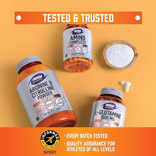 Vista 6 de Now Foods Sports Nutrition, L-Arginina Doble Fuerza 1000 mg, Precursor de Óxido Nítrico, Aminoácidos, 180 Tabletas