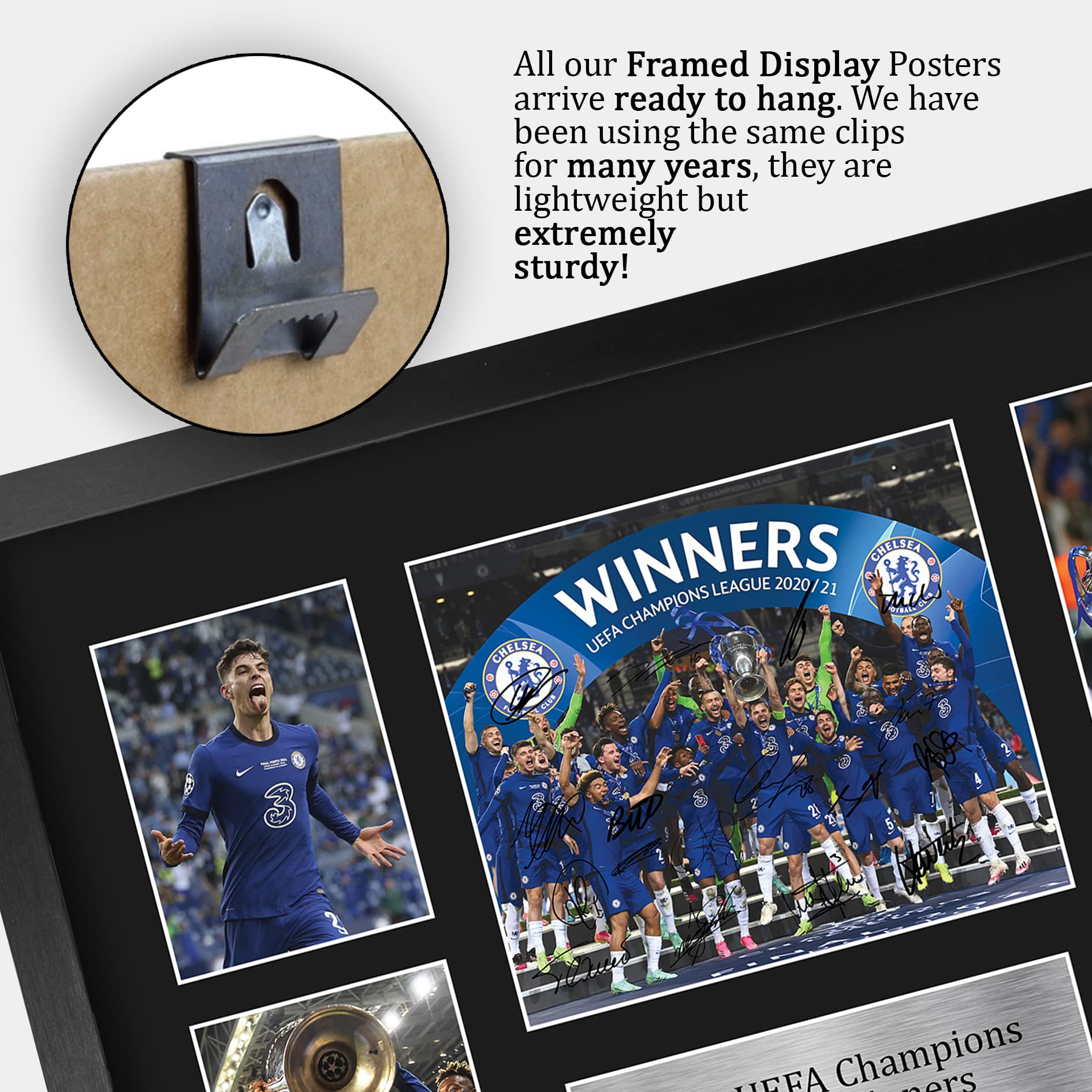 HWC Trading Poster A3 Incorniciato Chelsea FC Winners 2012 - Cimelio Autografato Stampato Per Tifosi (33x44,5 Cm) - 2
