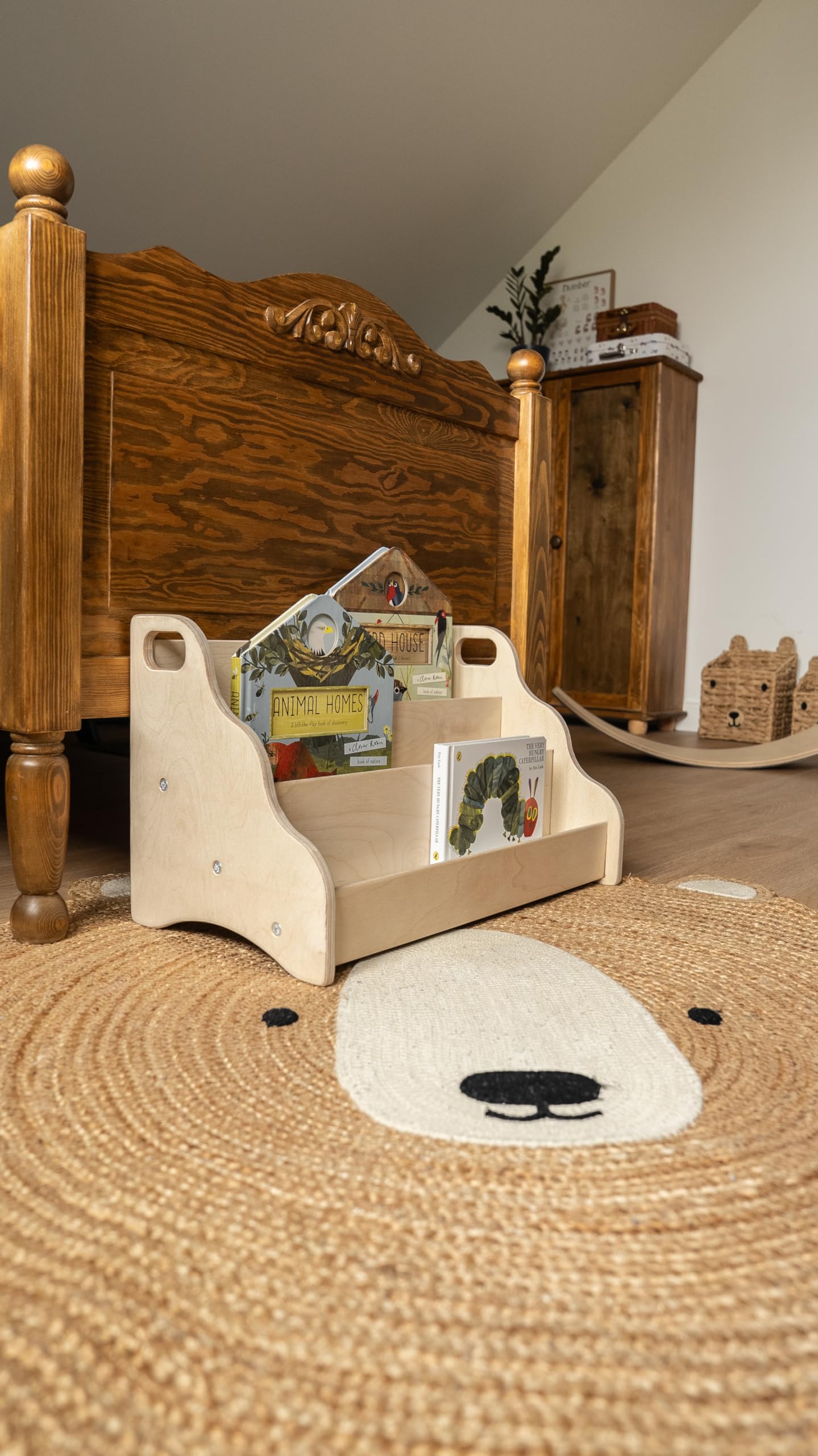 MAMOI® Bibliothèque Enfant – étagère Enfant, Organiseur de Livres pour Chambre d’Enfant, Porte-Livres, bibliothèque sur Pied, Rangement pour Livres, Caisse à Livres
