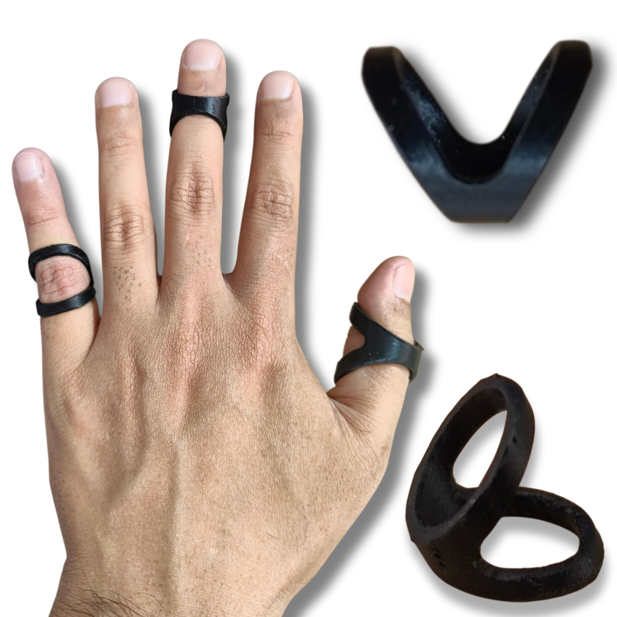 5 Pcs Custom Fit Finger Splint Ring for Arthritis, Trigger Finger, Swan Neck & Hypermobility | Lightweight Breathable Plastic Support | Choose Your Size Custom Fitting | Comfortable Daily Wear Brace-image-24