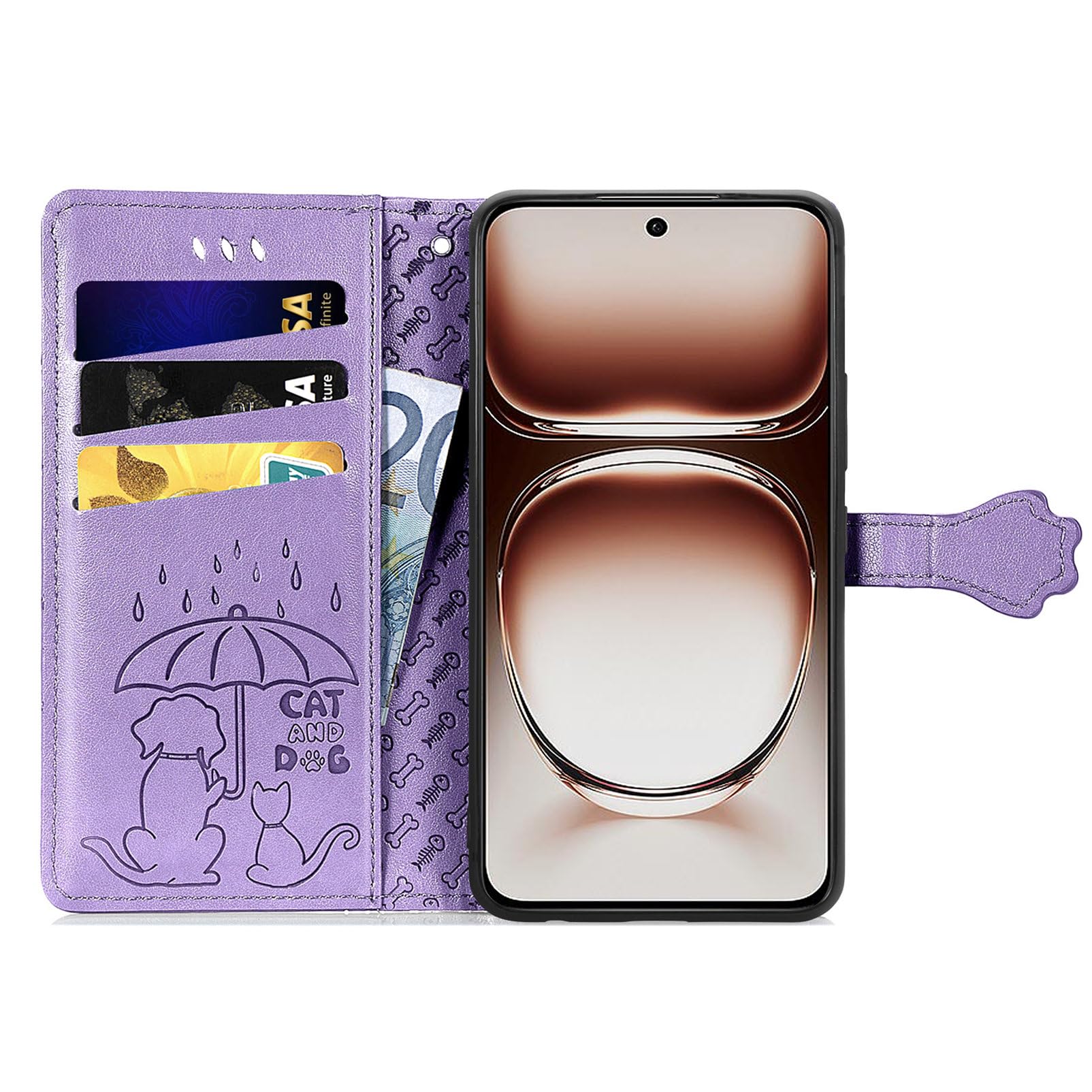 JIUNINE Cover per OPPO A80 5G, Custodia Interno TPU Antiurto Portafoglio con Disegni di Farfalla [Carta Fessura] [Supporto Stand] Cover Libro in PU Pelle per OPPO A80 5G, Oro rosa