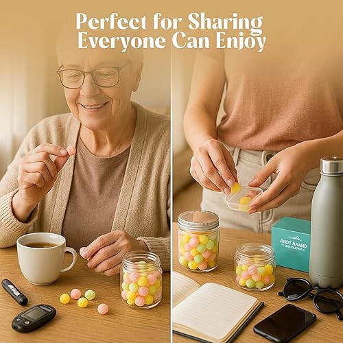 Miniatura 5 de Andy Anand Chocolatier Espirales de caramelo duro sin azúcar, dulces endulzados con stevia sin azúcar, surtido de dulces con cinco sabores