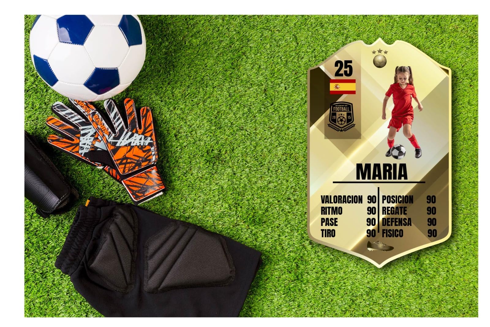 Tarjeta de Fútbol Coleccionable Personalizada, 1 Unid, 21 x 33 cm, Oro