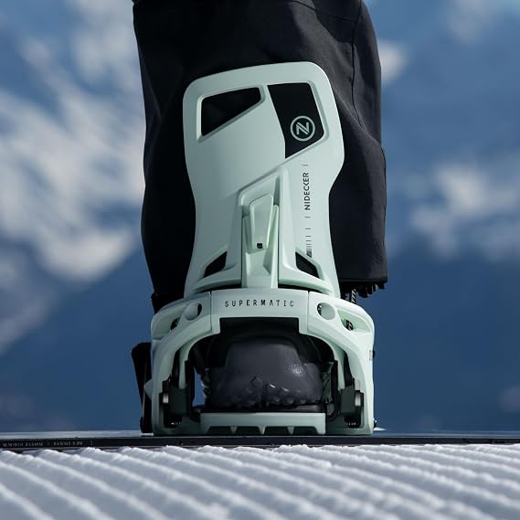 Nidecker Supermatic Snowboard First Universal, Dual-Entry, Automatic Binding - Comfortable and Reliable as a Regular Two-Strap Binding - Genuine Game Changer with its Drop in tech