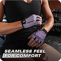 Vista 4 de Harbinger Power Gloves 3.0 - Durable Half Finger Weightlifting Gloves with Adjustable Wrist Closure, Breathable Leather Palm, Small, Women's