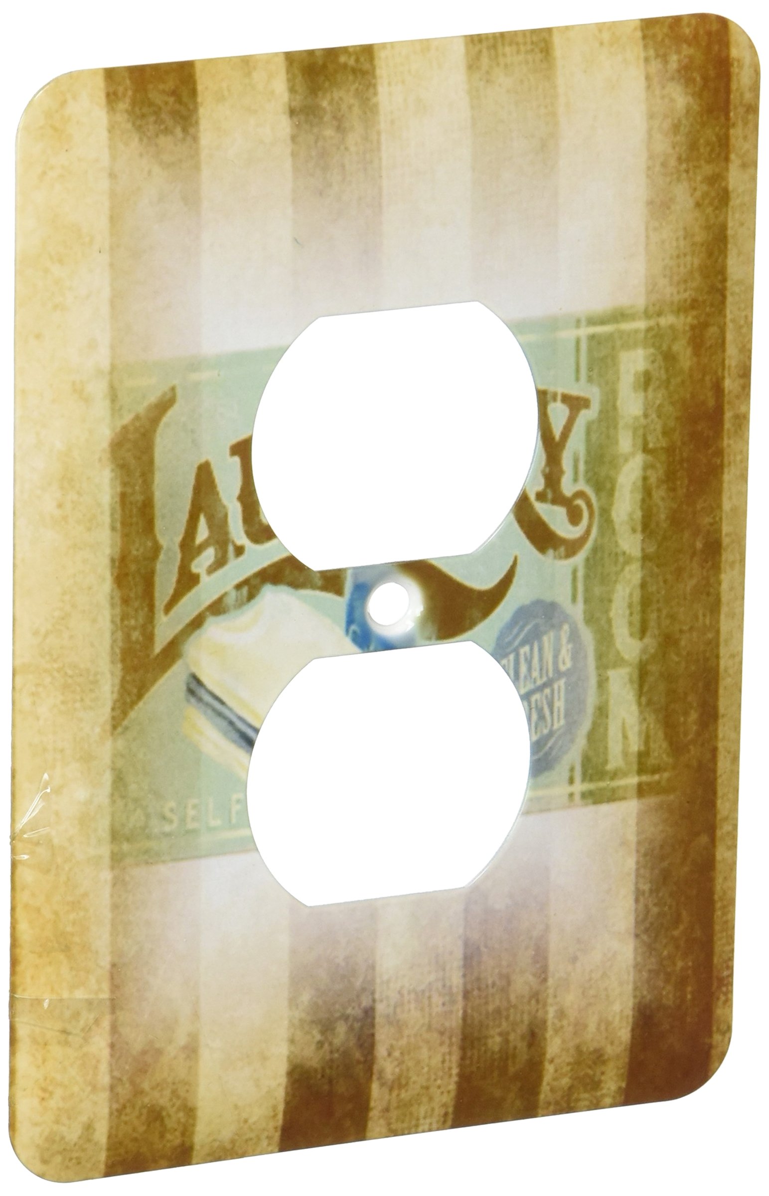 Plaque de buanderie vintage au design original à rayures grunge pour double prise