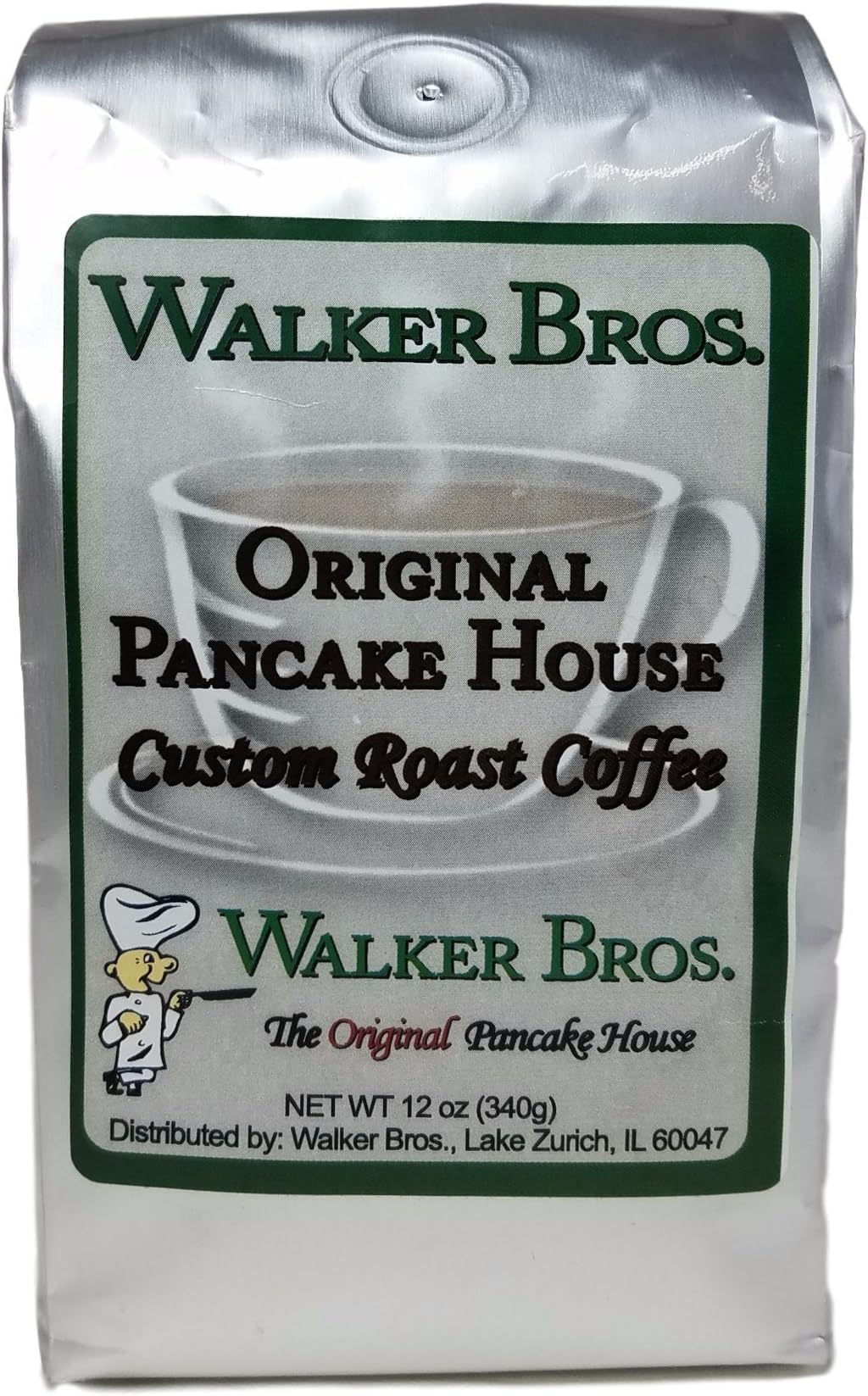 Chicago's Own Walker Brothers Original Pancake House Custom Roast Coffee (Net Wt 12 oz.) Ground (1 - 12 Oz Bag)