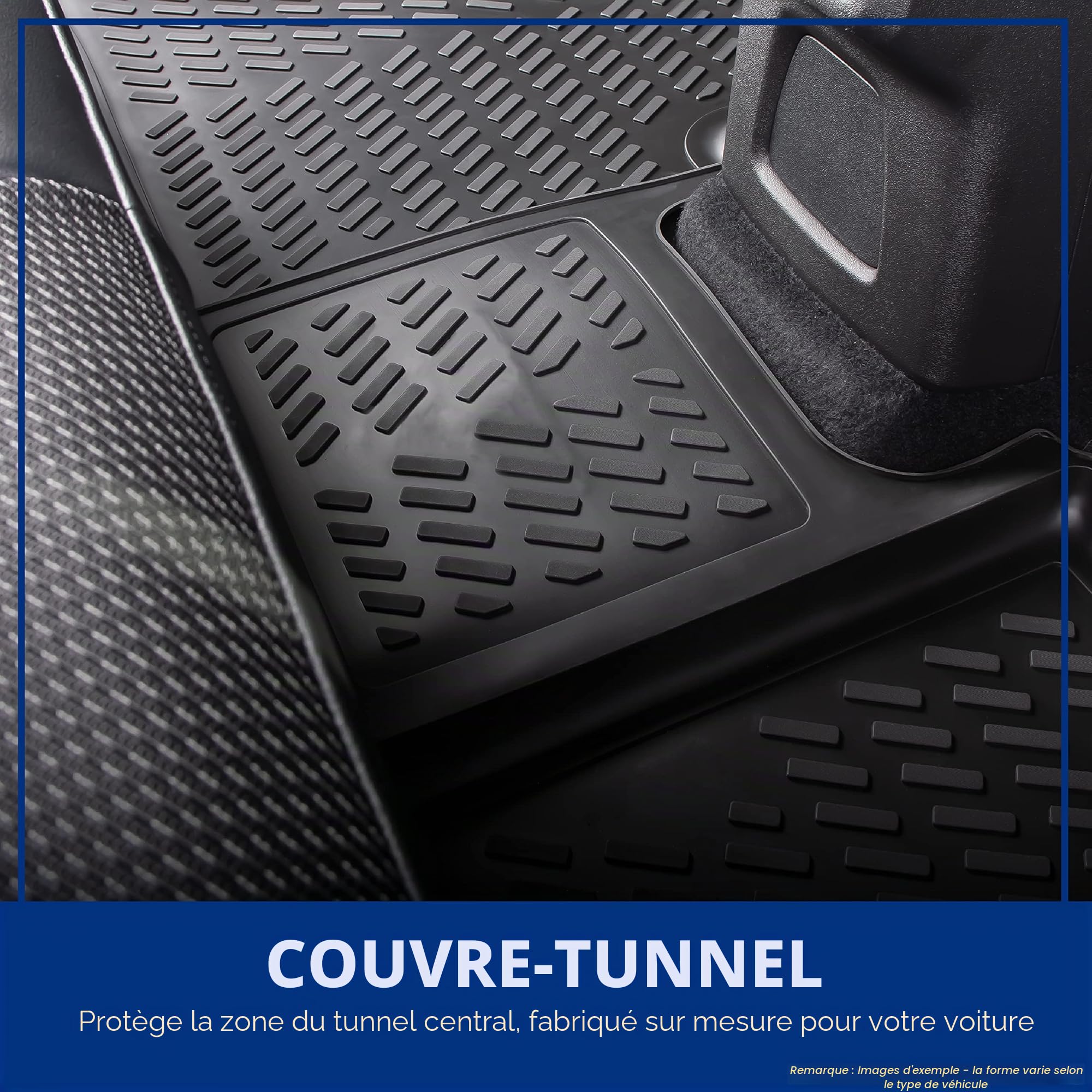 Lot de tapis en caoutchouc design 3D pour Dacia SANDERO III à partir de 2021 | Bord extra haut de 5 cm