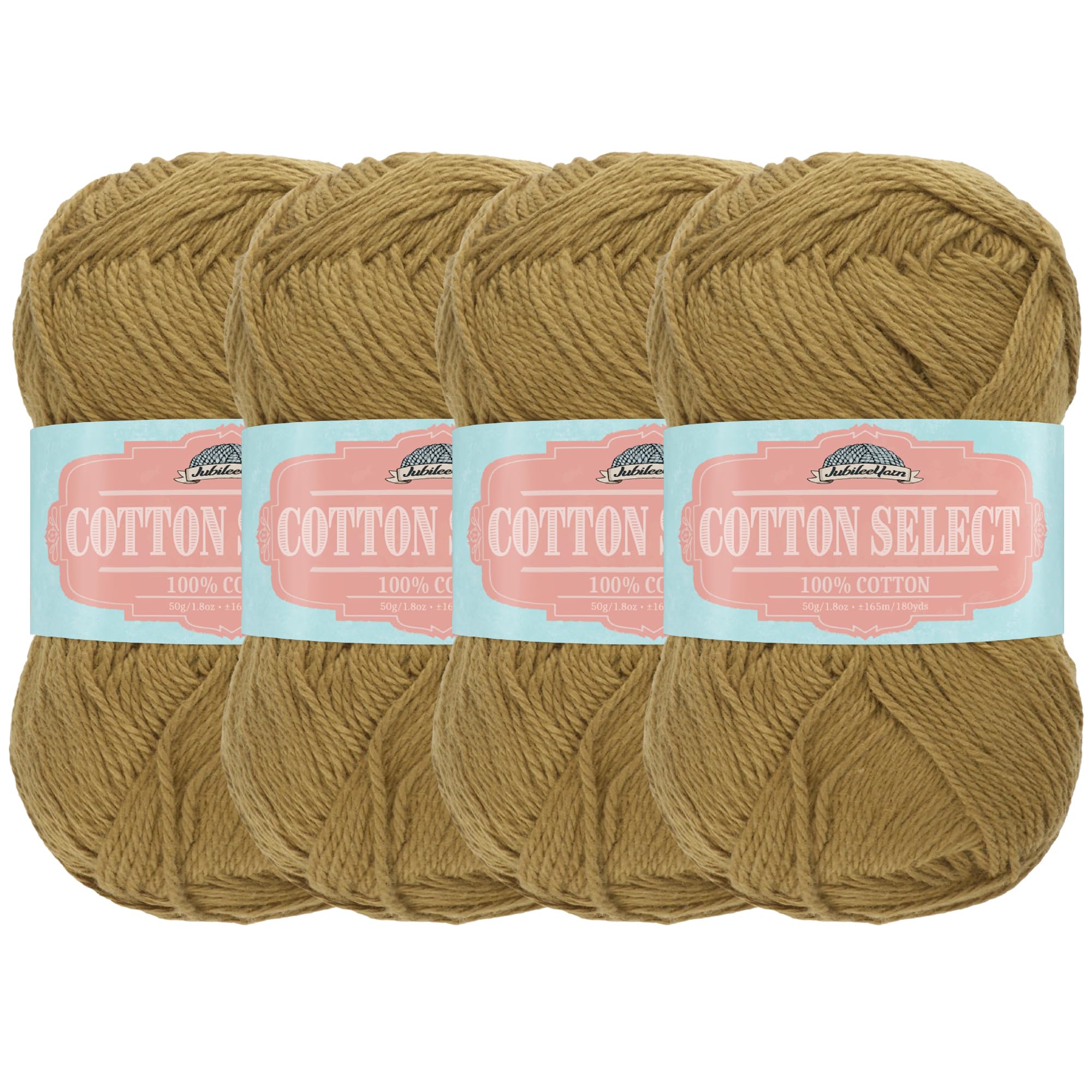 BambooMN Brand - Cotton Select Yarn - 4 Skeins - Col 210 - Chestnut Brown