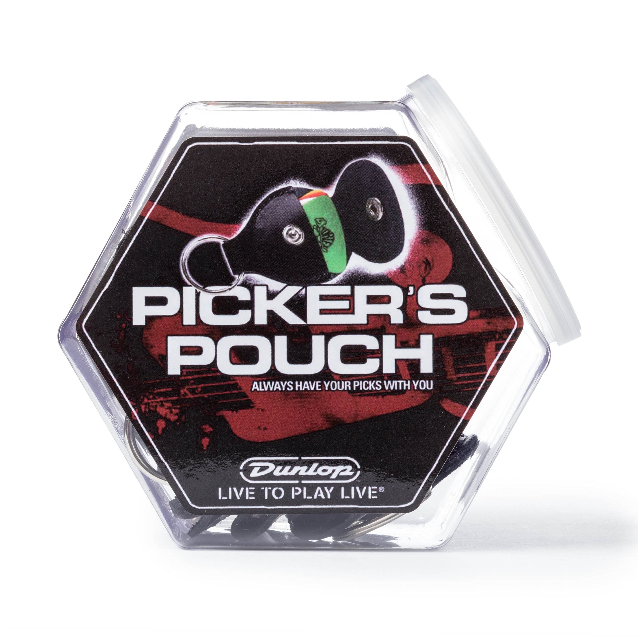 JIM DUNLOP Porta-Púas y porte-clés, Frasco de 16, Negro