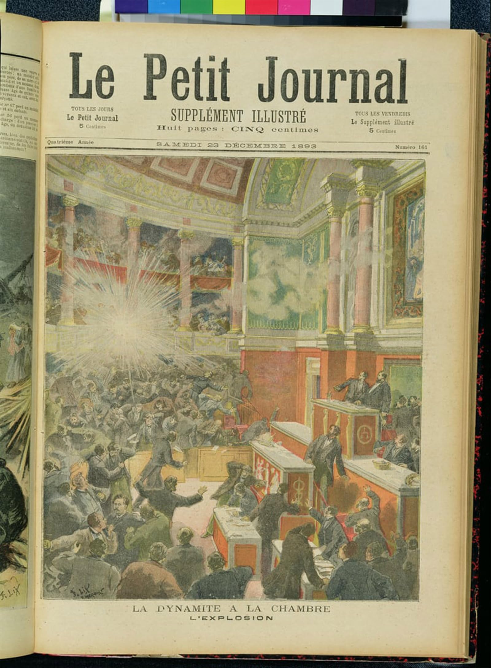 SERENDIPITP Vintage Picture Print on Canvas Wall Art Poster Dynamite Explodes in the Chamber of Deputies by Frederic Theodore Lix Artwork Print Poster for Wall Decor 60x90cm