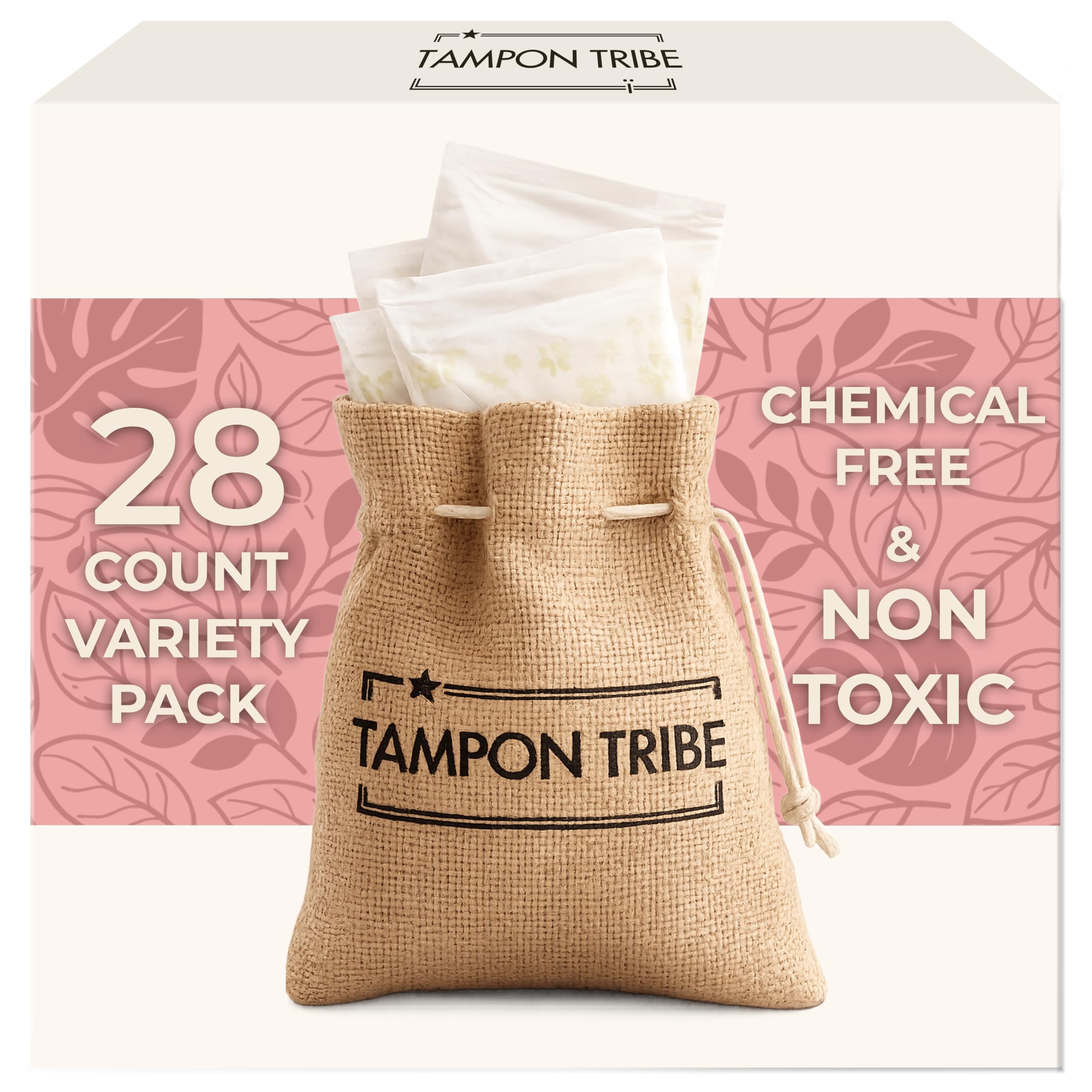 Tampon Tribe Organic Cotton Pads for Women Variety Pack 28 Absorbent Period Pads with Wings 100 Organic Cotton