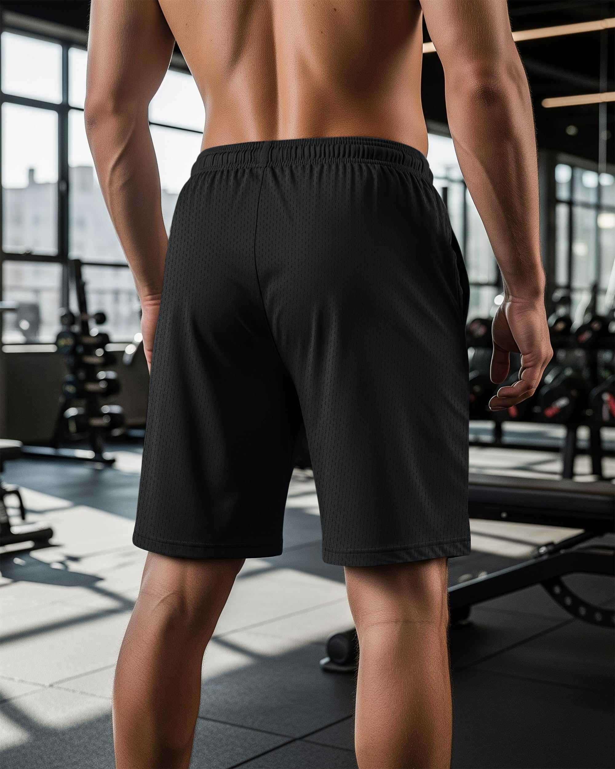 NY Threads Lot de 3 shorts de sport pour homme à séchage rapide et légers avec poches