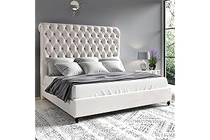 Jocisland King Sleigh Bed Frame and Headboard