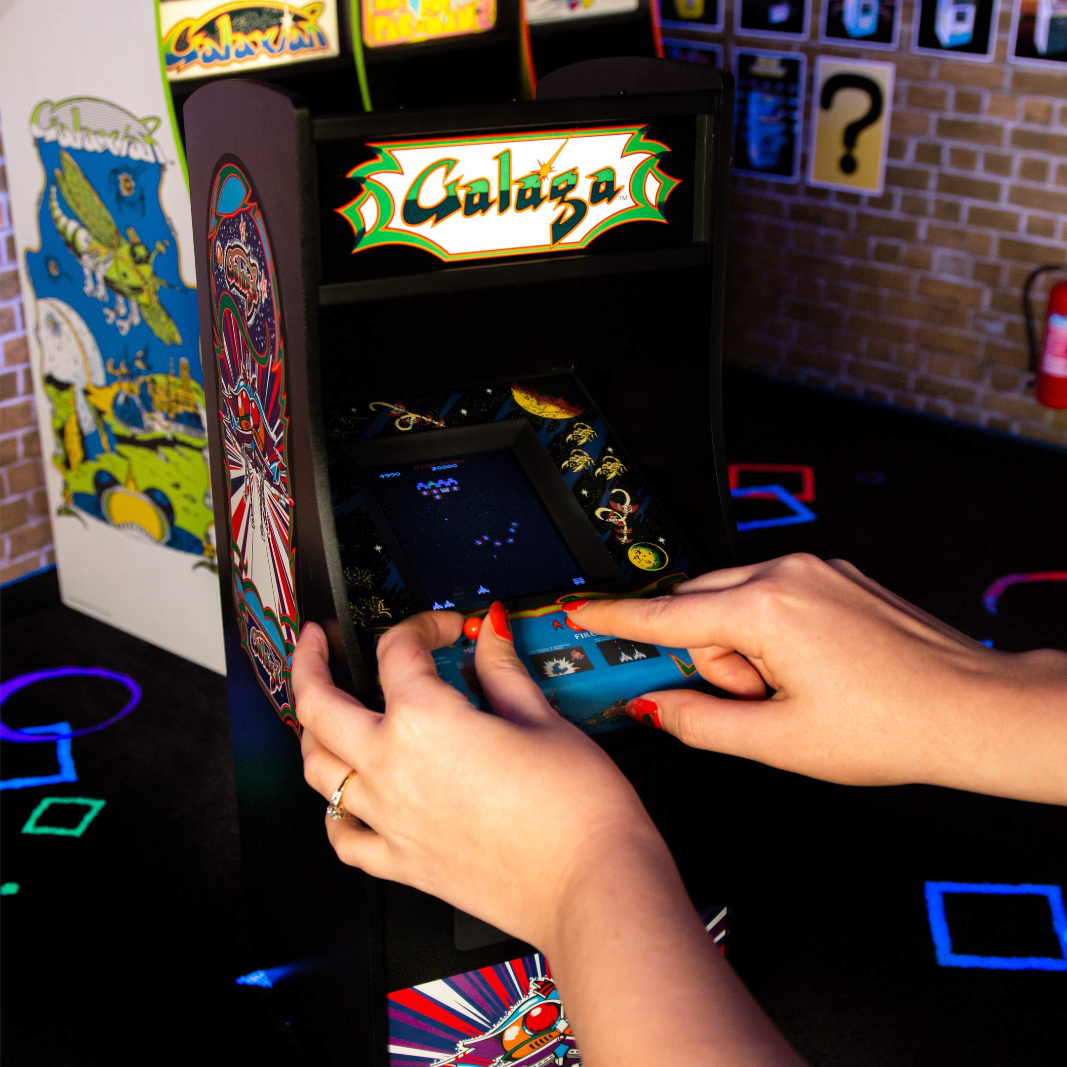 quarter arcades Official Galaga 1/4 Sized (17 Inches Tall) Mini Arcade