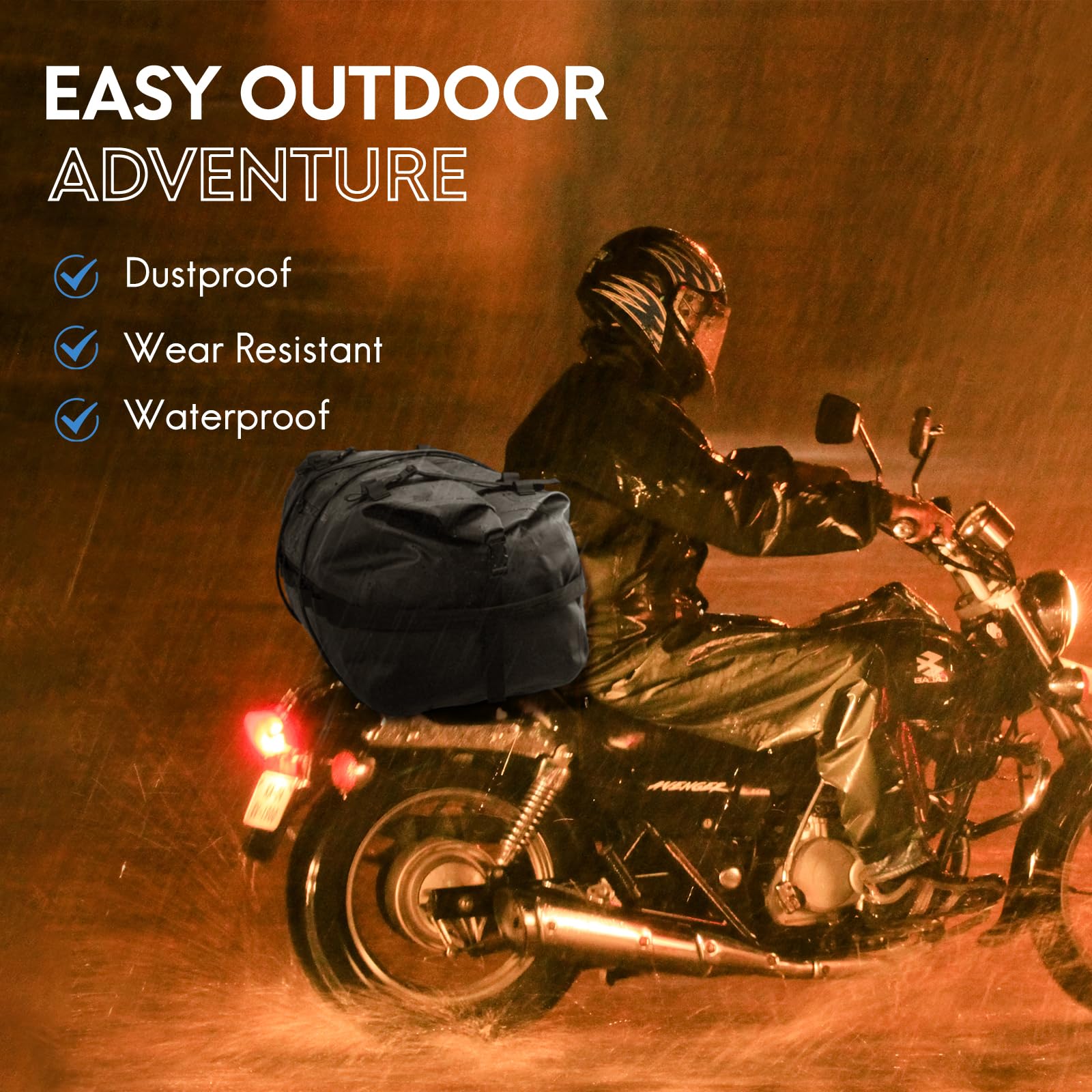 Haimont Sac de voyage étanche IPX7 Rolltop Dry Duffel Bag Sac à dos, Noir , 60L, Sac de transport | Sac de sport étanche 60/90 L pour bateau, kayak, plage, canoë, camping, bâche 500D, coutures soudées, poches en filet
