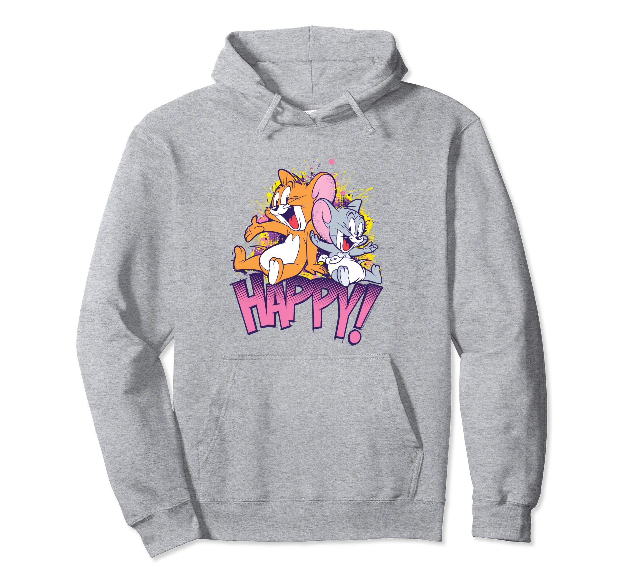 Tom and Jerry Jerry and Nibbles Happy! Pullover Hoodie