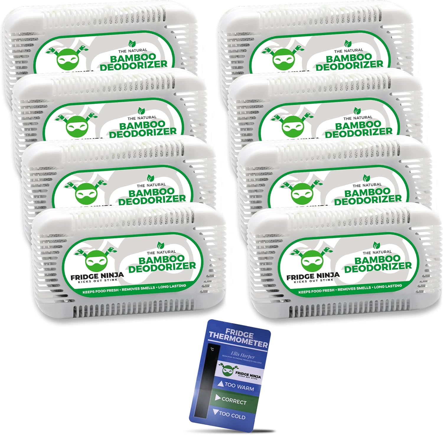 Fridge Ninja Fridge Deodorizer (8 Pack) More Effective