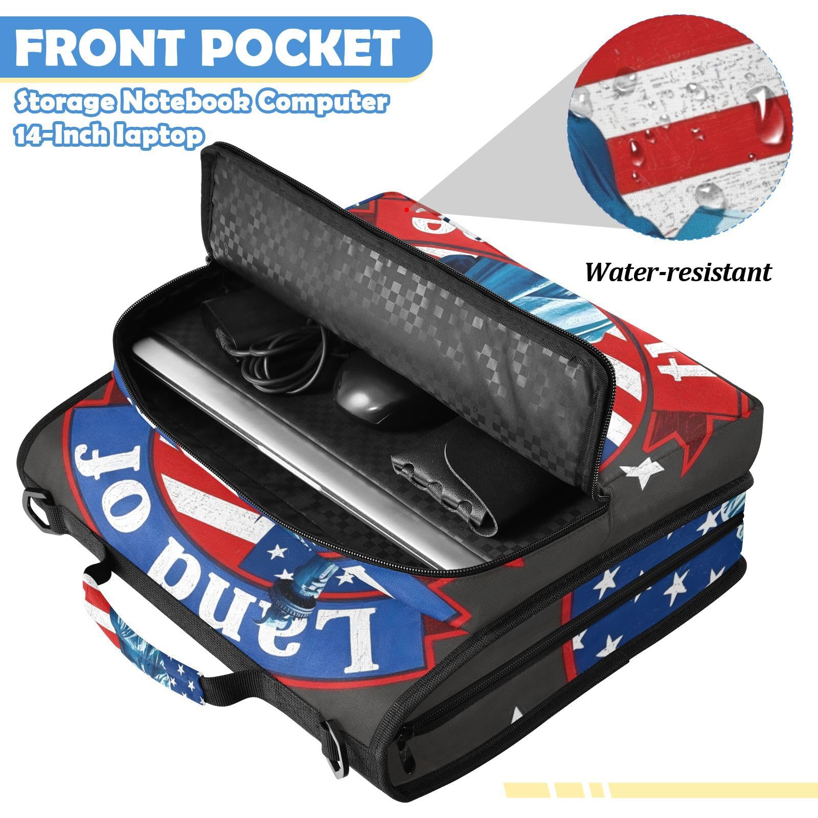 Liberty USA Art Print Zipper 3 Ring Raccoglitore Bag
