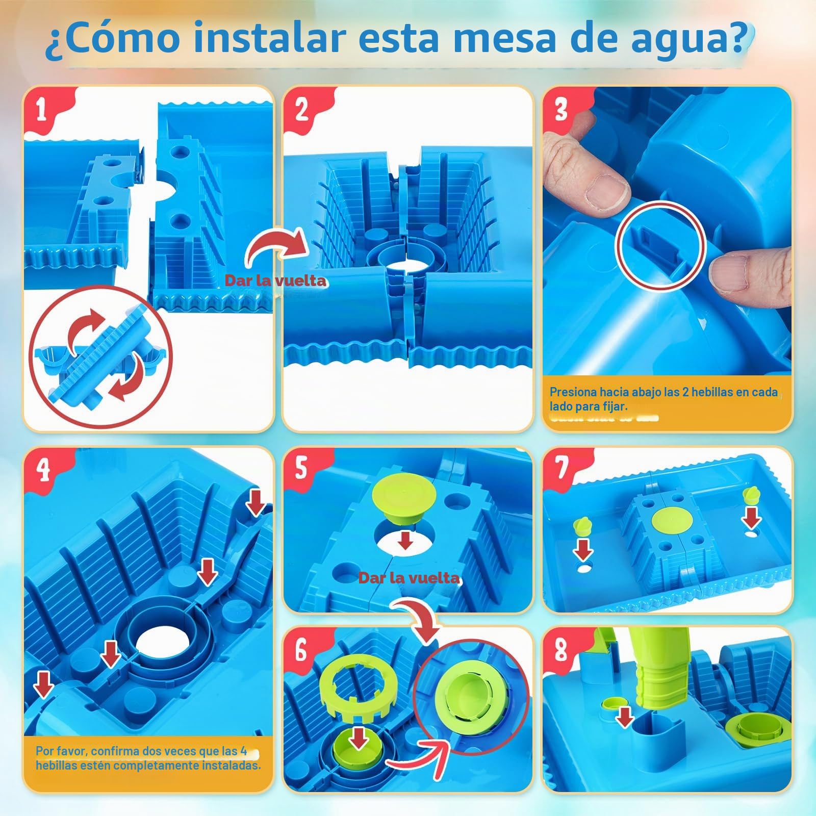 KNASON Mesa de Agua para Niños,Mesa de Arena y Agua 2 EN 1 con 37PCS Accesorios Mesa de Agua,Gran Actividad Mesa Sensorial Juguete al Aire Libre en la Playa del Patio Trasero para los Niños 3 4 5 6 8
