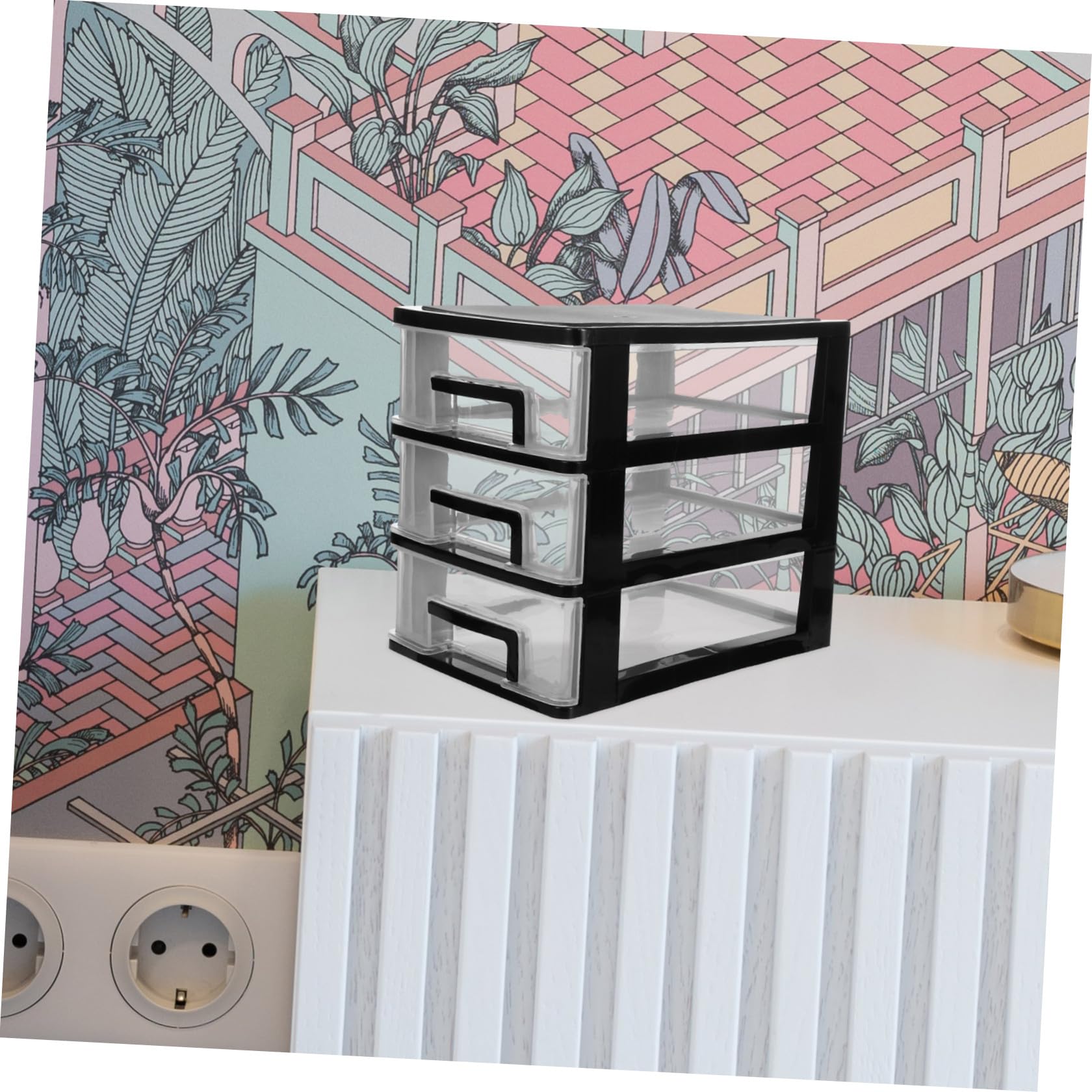 Cassettiera per Ufficio a Tre Livelli in Plastica e Studio