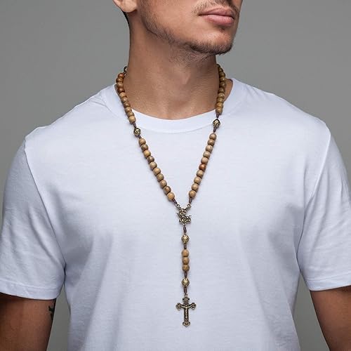Vista 13 de Intercession Rosario de madera maciza hecho a mano Nuestro Padre Sagrado