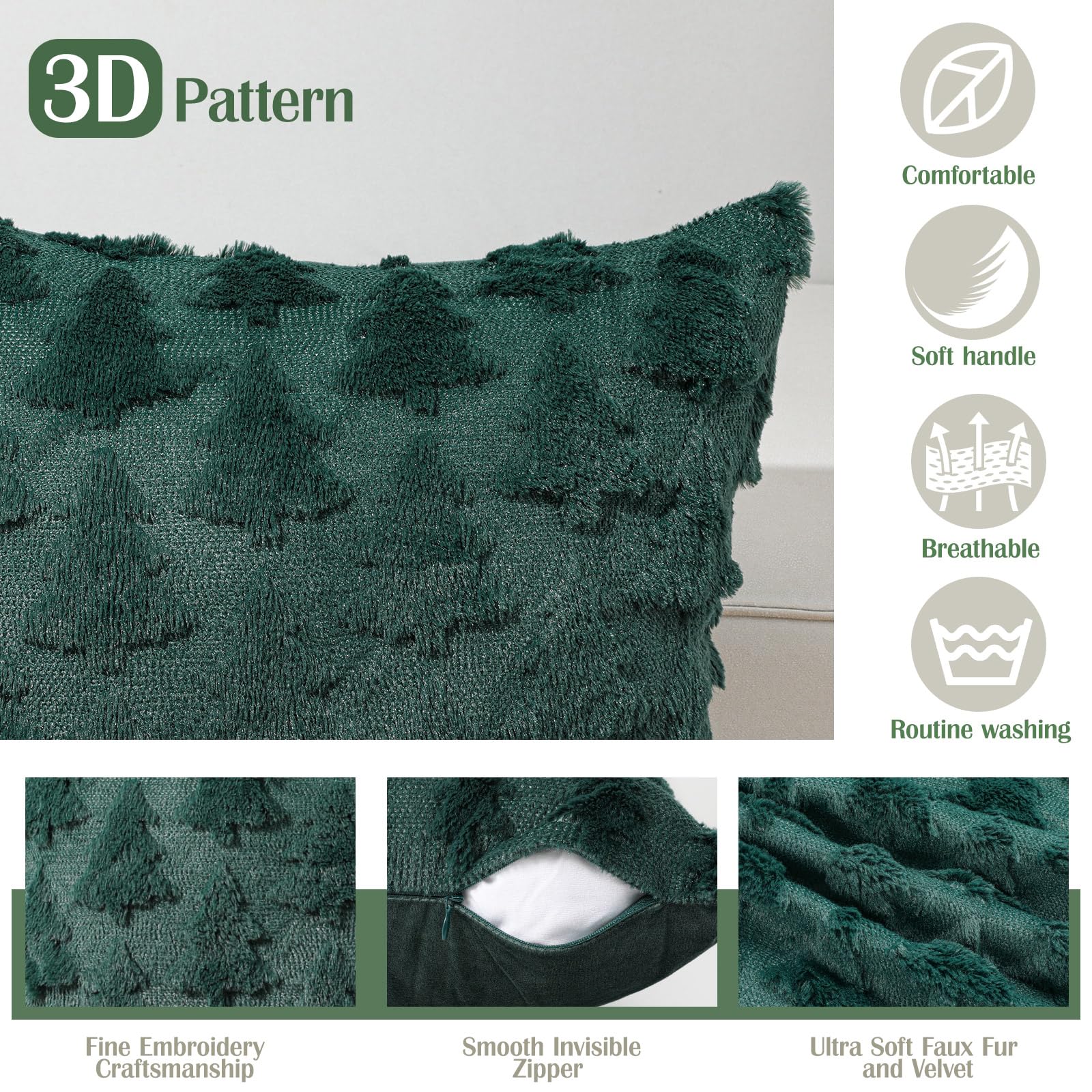 Lewondr Christmas Throw Pillow Cover 18x18 - Image 4