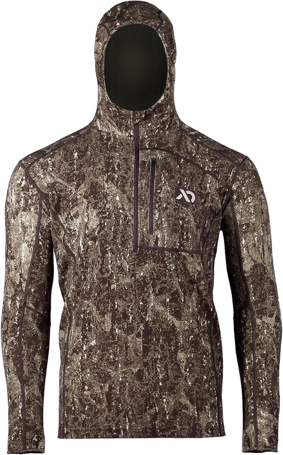 First Lite Men’s Kiln Hoody - Camo Merino Wool Base Layer, Midweight Thermal Cold Weather Hunting Gear for Men