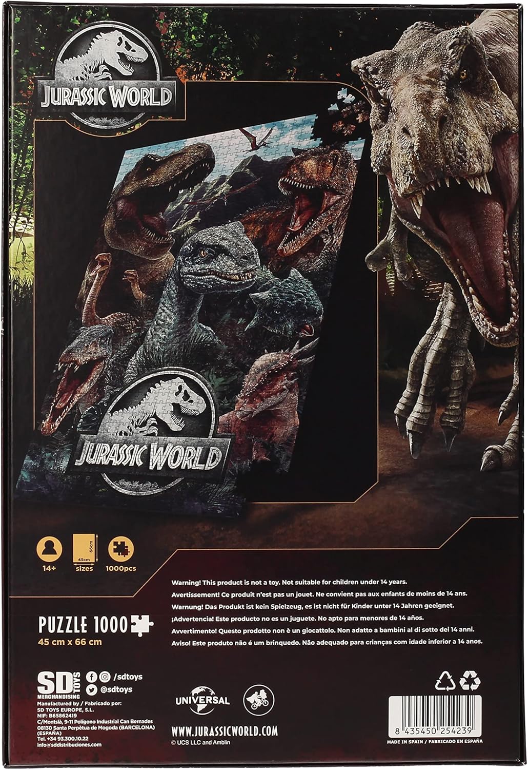REDSTRING RS531139 Puzzle 1000 Pieces Jurassic World Compo Various, Multicoloured