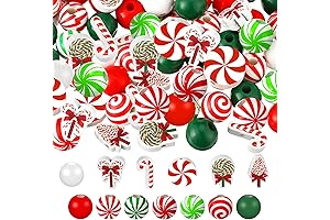 200 Christmas Tree Wooden Beads Set