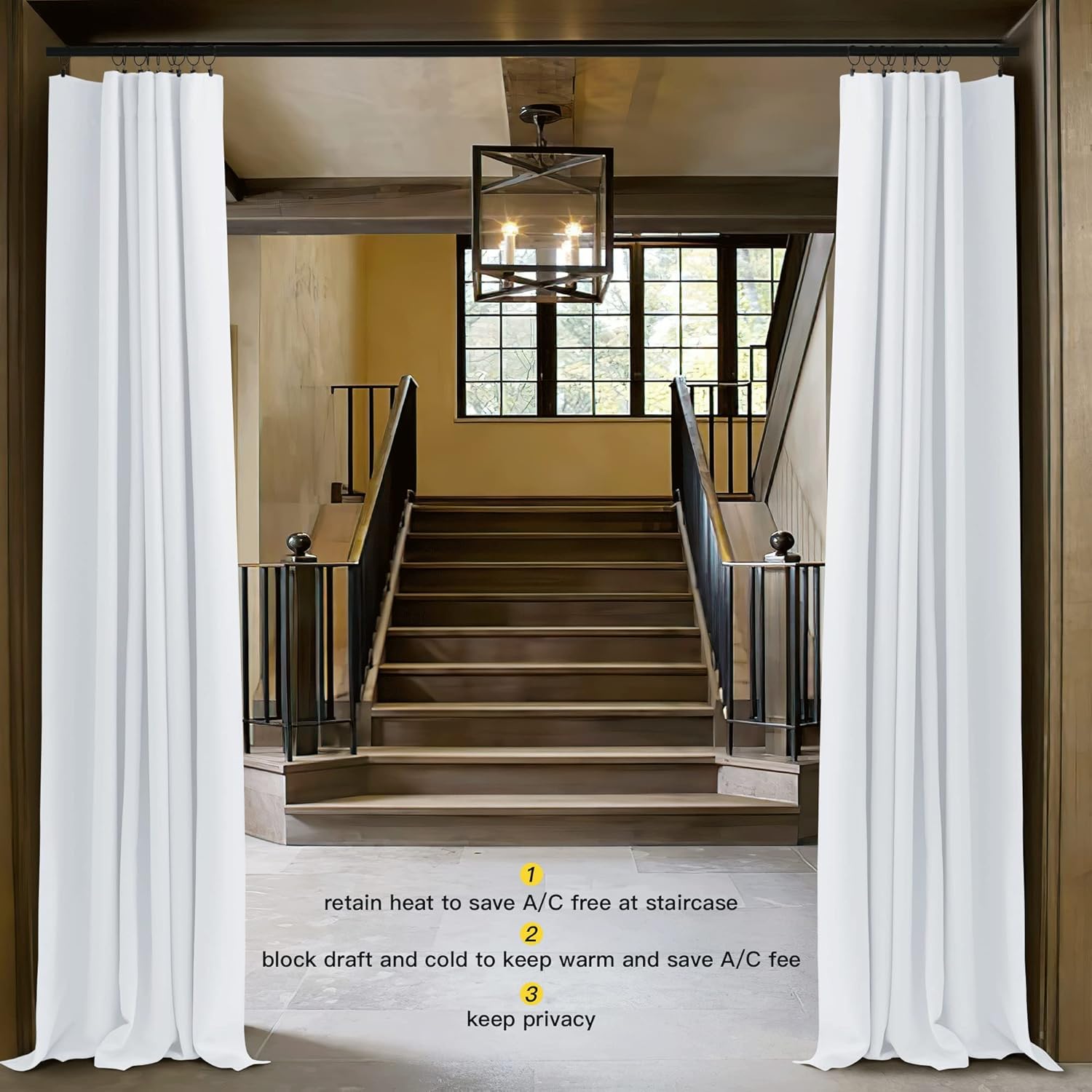 NICETOWN Patio Door Curtain Vertical Blinds, Reduce Sunlight Rod Pocket & Back Tab Room Divider Curtain Panel for Furniture Protecting (Greyish White, 70 inches Wide x 84 inches Long, 1 PC)