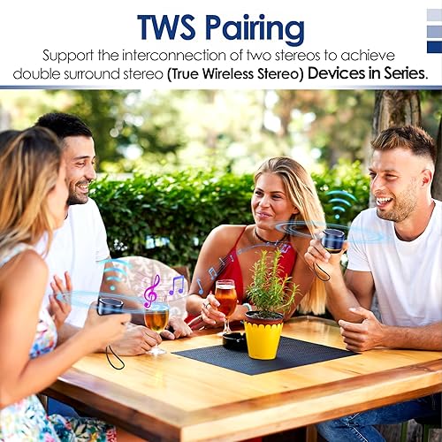 Miniatura 7 de Altavoz Bluetooth pequeño con luces, BT5.4, batería de 12 horas de duración y micrófono de reducción de ruido, altavoz inalámbrico portátil azul