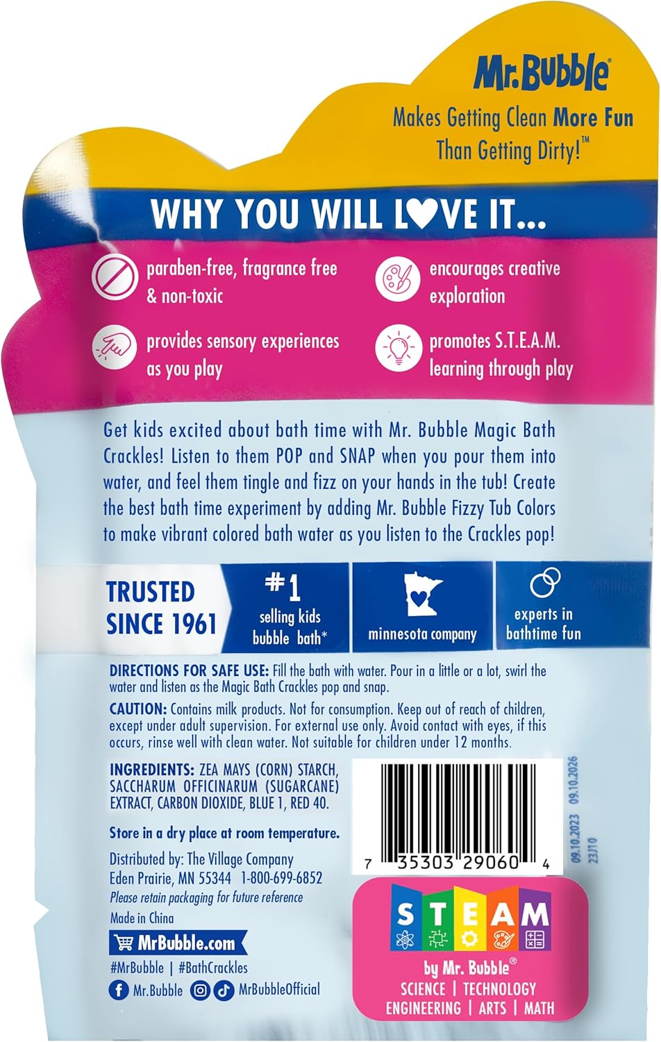 Mr. Bubble Magic Bath Crackles, Fun to add to Bubble Bath to Make Bath Time Exciting for Kids with Colorful Pops and Fizzy Snaps, 1 oz Packet, Pack of 12 - Image 9