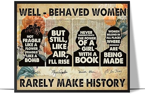 Miniatura 19 de LOLUIS Arte de Pared Inspirador, SIN MARCO 16x24 pulgadas Obra de Arte de Citas de Mujeres Empoderadas Dibujada a Mano, Decoración Motivacional