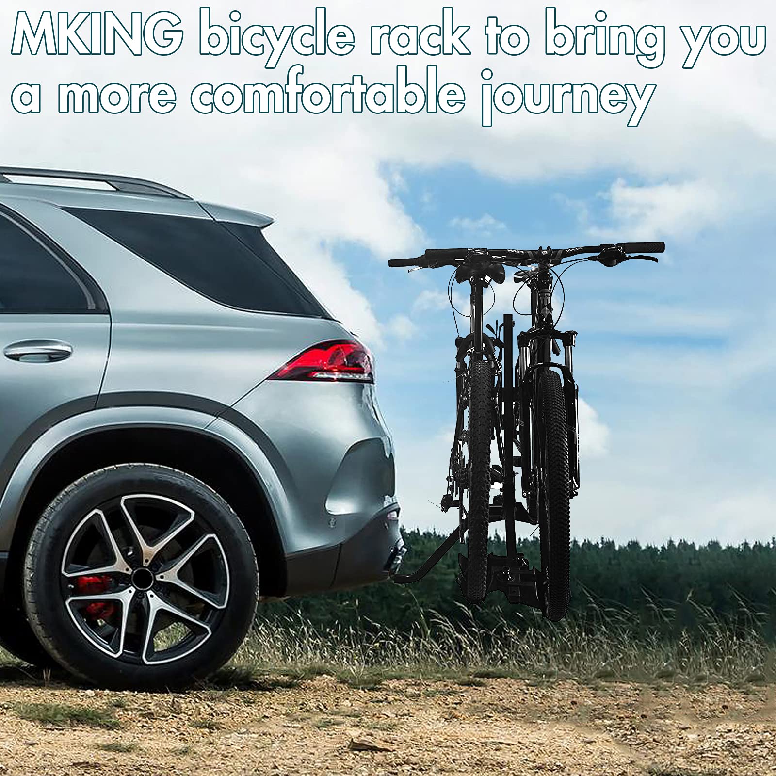 MKING Hitch Mount Bike Rack, Platform Style Bike Rack,Tray Style