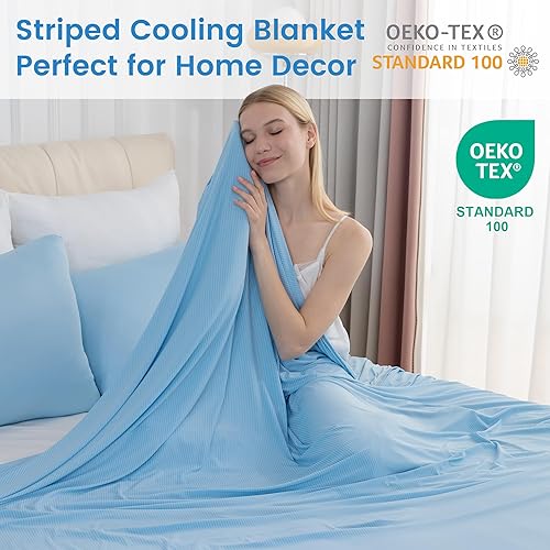 Miniatura 4 de Auemtyn Manta refrescante de doble cara de tamaño King para personas que duermen con calor Q-Max japonés  0.5 Arc-Chill fibra de enfriamiento,