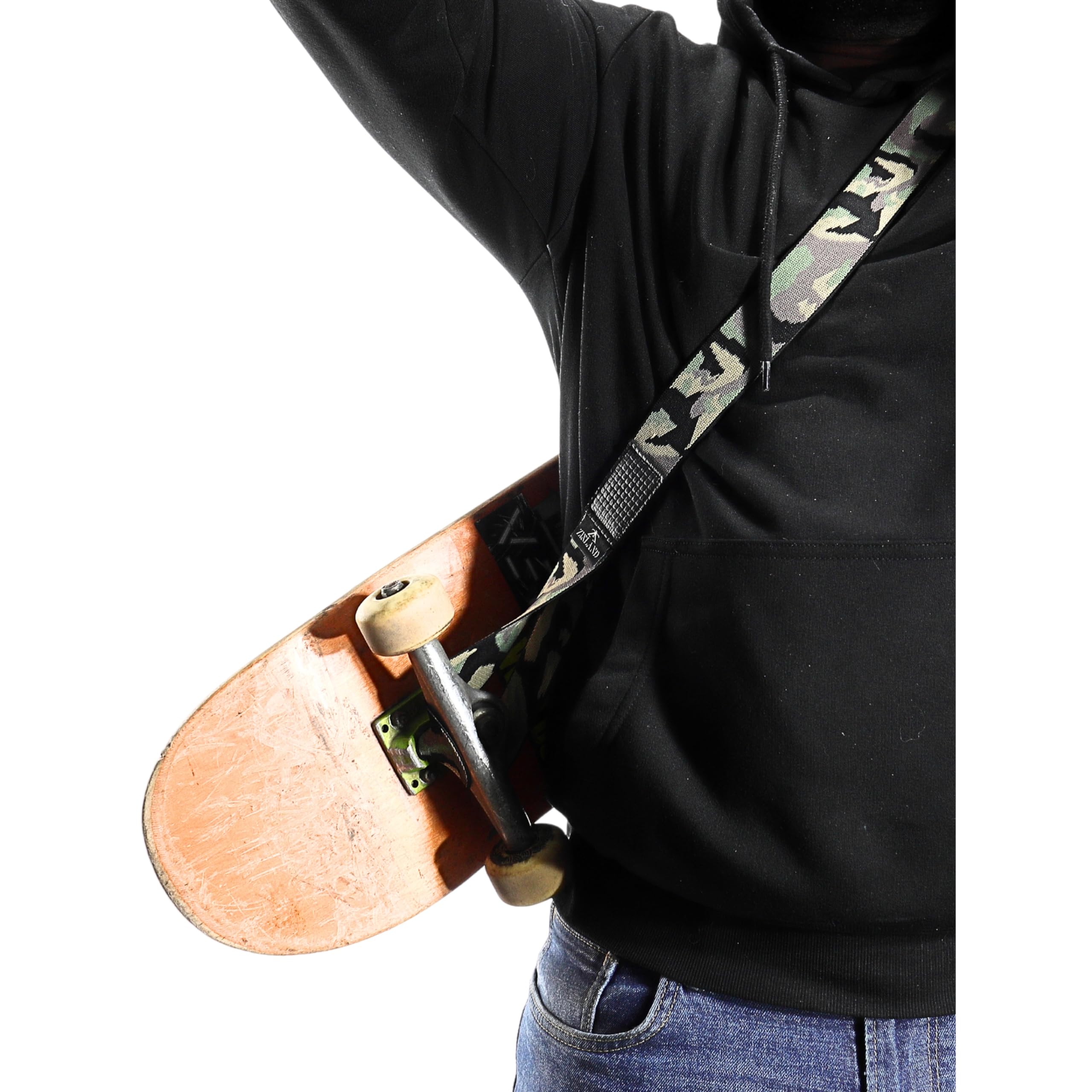 Porta skateboard da spalla, Cinghia elastica per trasportare skateboard, Porta il tuo skateboard sulla spalla con stile, Cinghia accessori monopattino molto resistente per trasportare comodamente