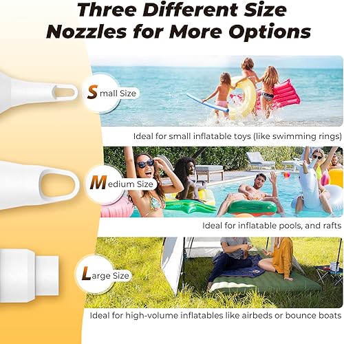 Miniatura 2 de Bomba de colchón de aire batería portátil recargable de 6000 mAh, inflador de aire eléctrico de llenado rápido para acampar al aire libre, cama