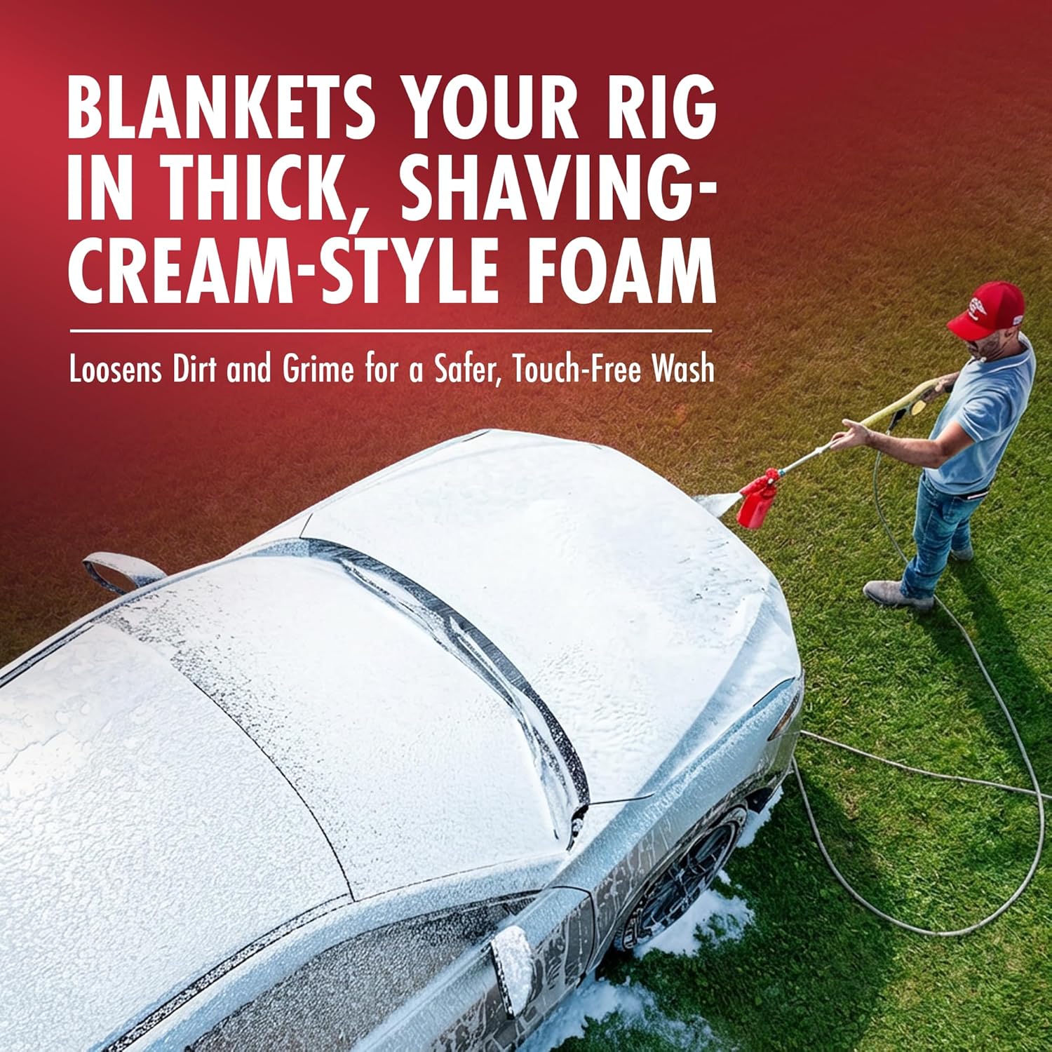 Pressure Washer Foam Cannon for Car Wash – Snow Foam Blaster with 1/4 - Quick Connect, Adjustable Nozzle, Thick Clingy Foam for Cars, Trucks, RVs, Motorcycles & Outdoor Cleaning