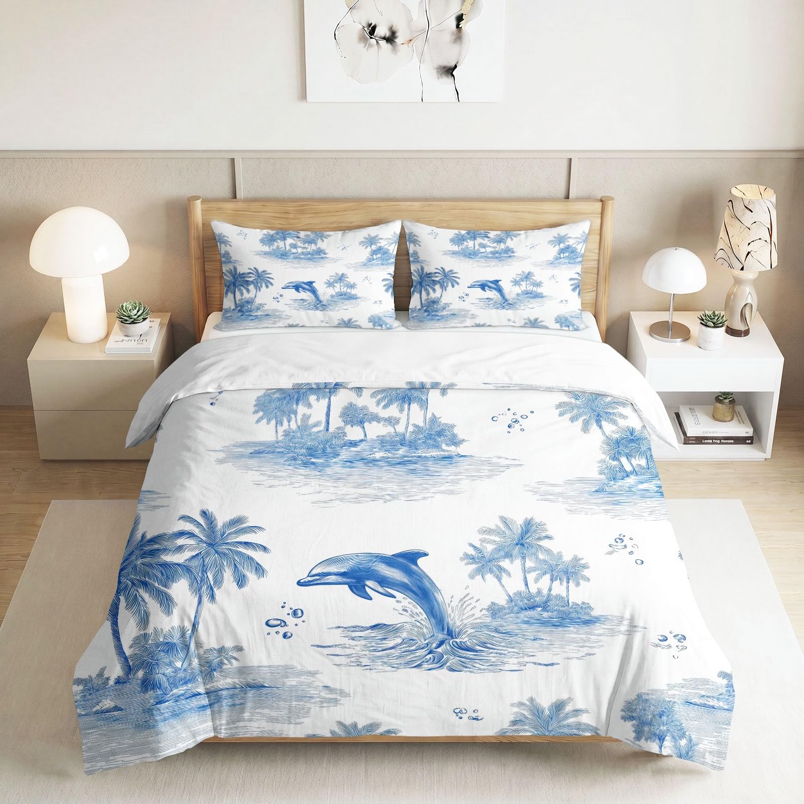 Housse de couette 240x220 dauphin bleu pour en finir avec le linge de lit rêche
