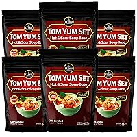 Vista 11 de EZ THAI Mezcla de sopa Tom Yum prémium de 1.6 onzas – Auténtico kit de base de sopa picante y agria con hierbas secas y pasta de chile – Ingrediente