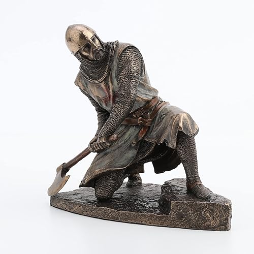 Miniatura 7 de Veronese Design Battling Templar Knights - Estatua de resina fundida en frío con acabado en bronce