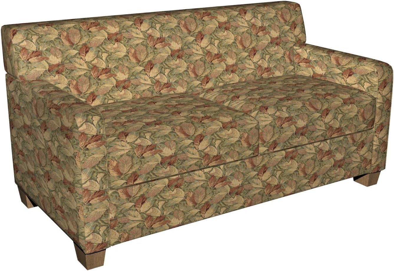 Burgundy and Green Floral Leaves Tapestry Upholstery Fabric by The Yard - SKU: Eden Sherwood