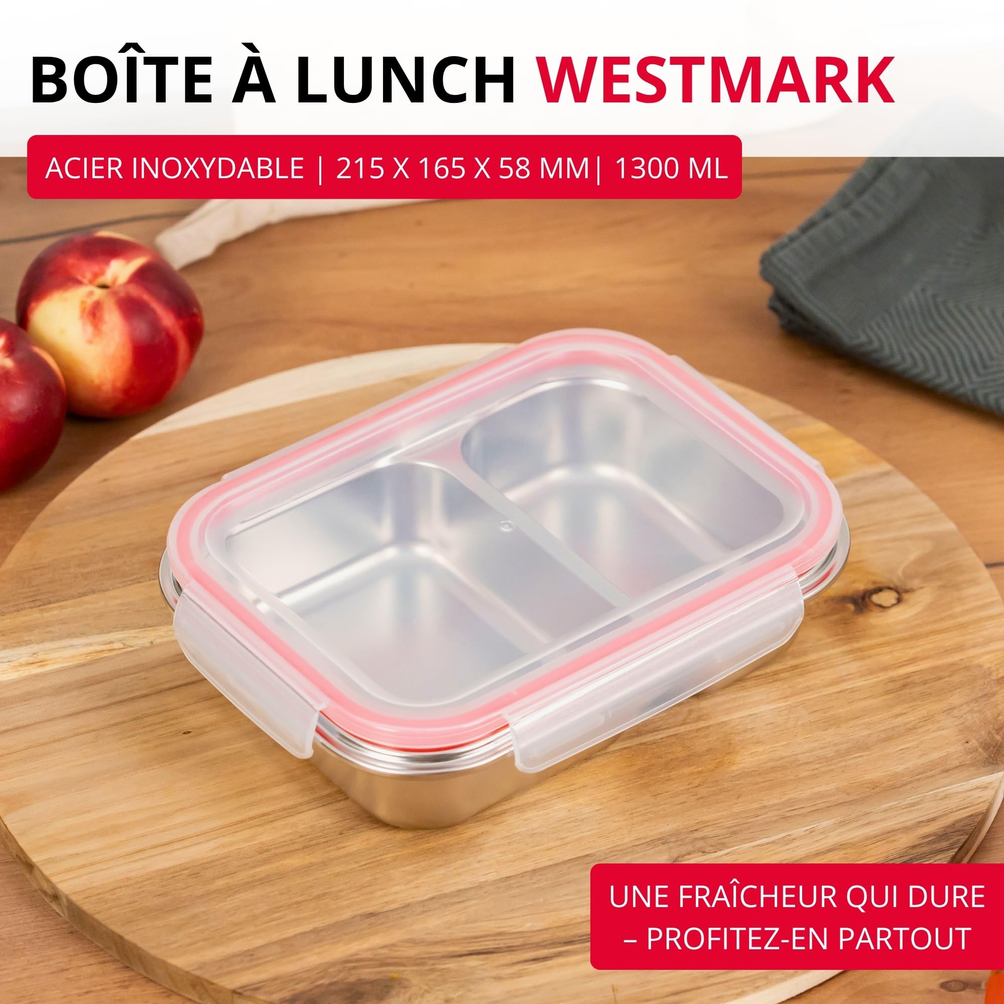 Image secondaire de Boîte à lunch en acier inoxydable Westmark - Étanche et micro-ondable