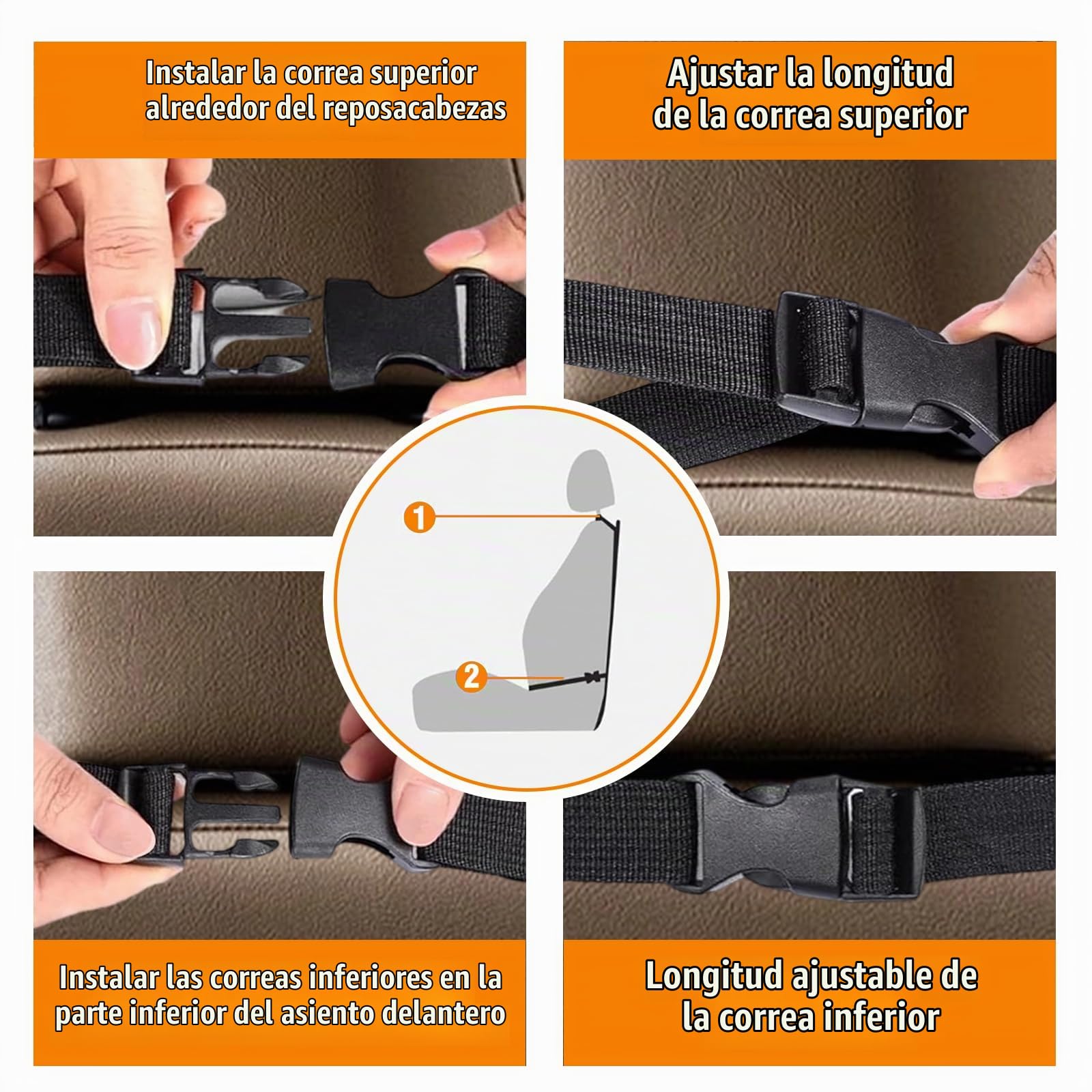 Cubierta Protectora del Asiento del automóvil, 2 Almohadillas antiincrustantes del automóvil, Almohadilla Protectora del Asiento Impermeable para niños, con Bolsa de Almacenamiento (Negro)
