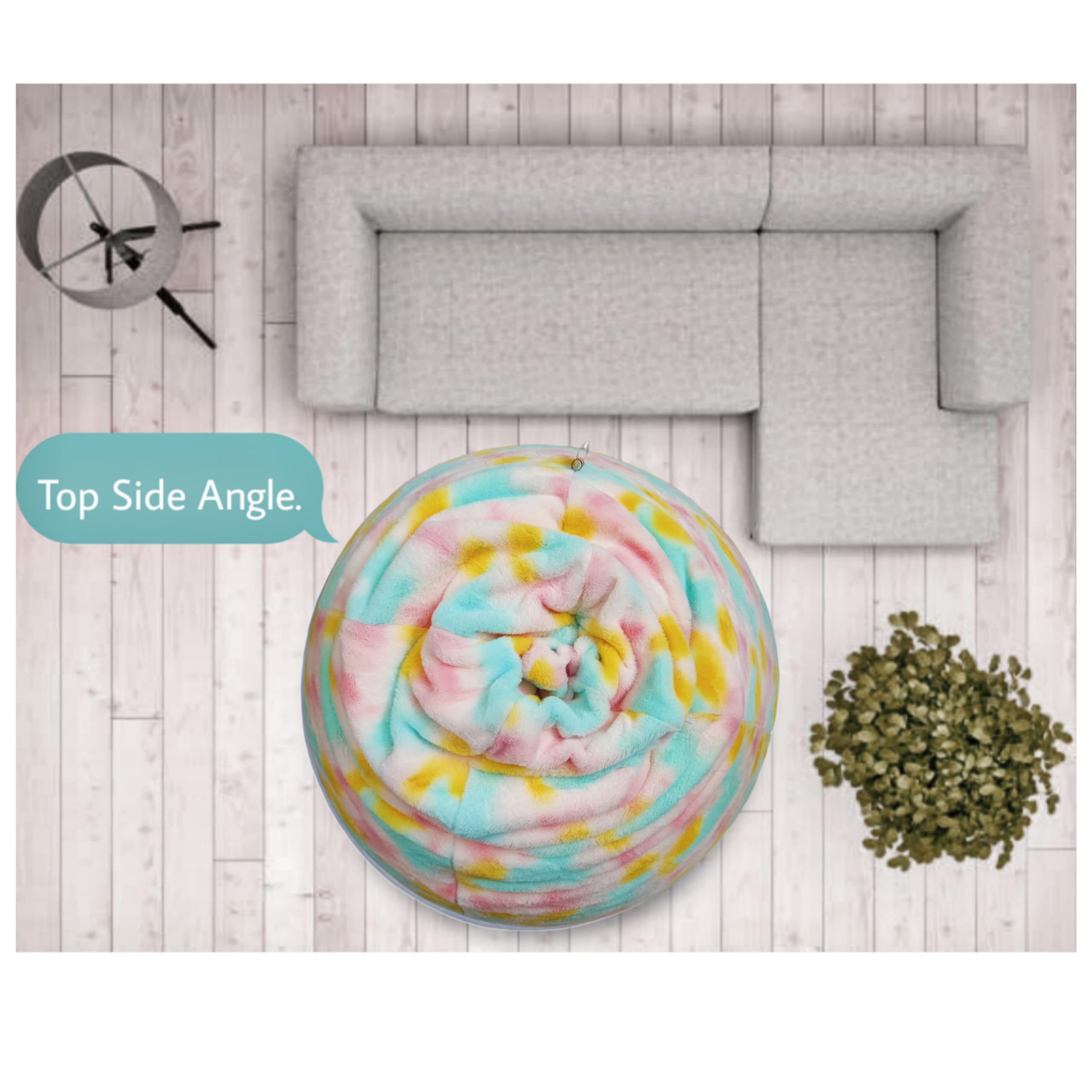 Bhailu Art New Premium Tie Dye Rainbow Furry Bean Bag Chair for Kids and Adults. Luxurious Fur Bean Bag XXXL (Multicolour) (Rainbow Bean Bag Cover (Without Beans)) 2