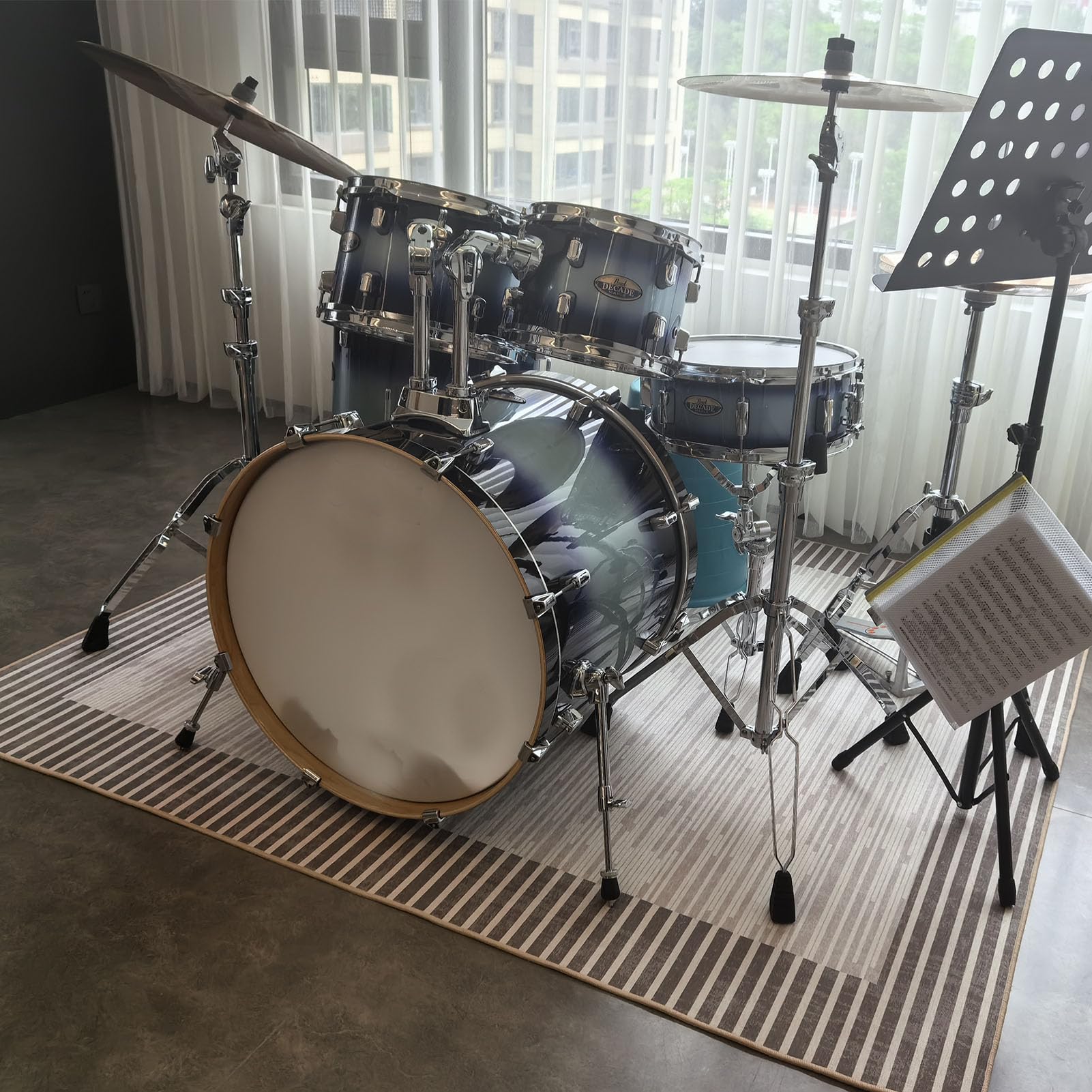 Tappeto Batteria Tappetino per Tamburo Insonorizzato Professionale Tappeto Drum per Batterie elettroniche Rullante Acustica Snare Drum Grancassa Strumenti Musicali Coperta Antiscivolo 160 x 120 cm