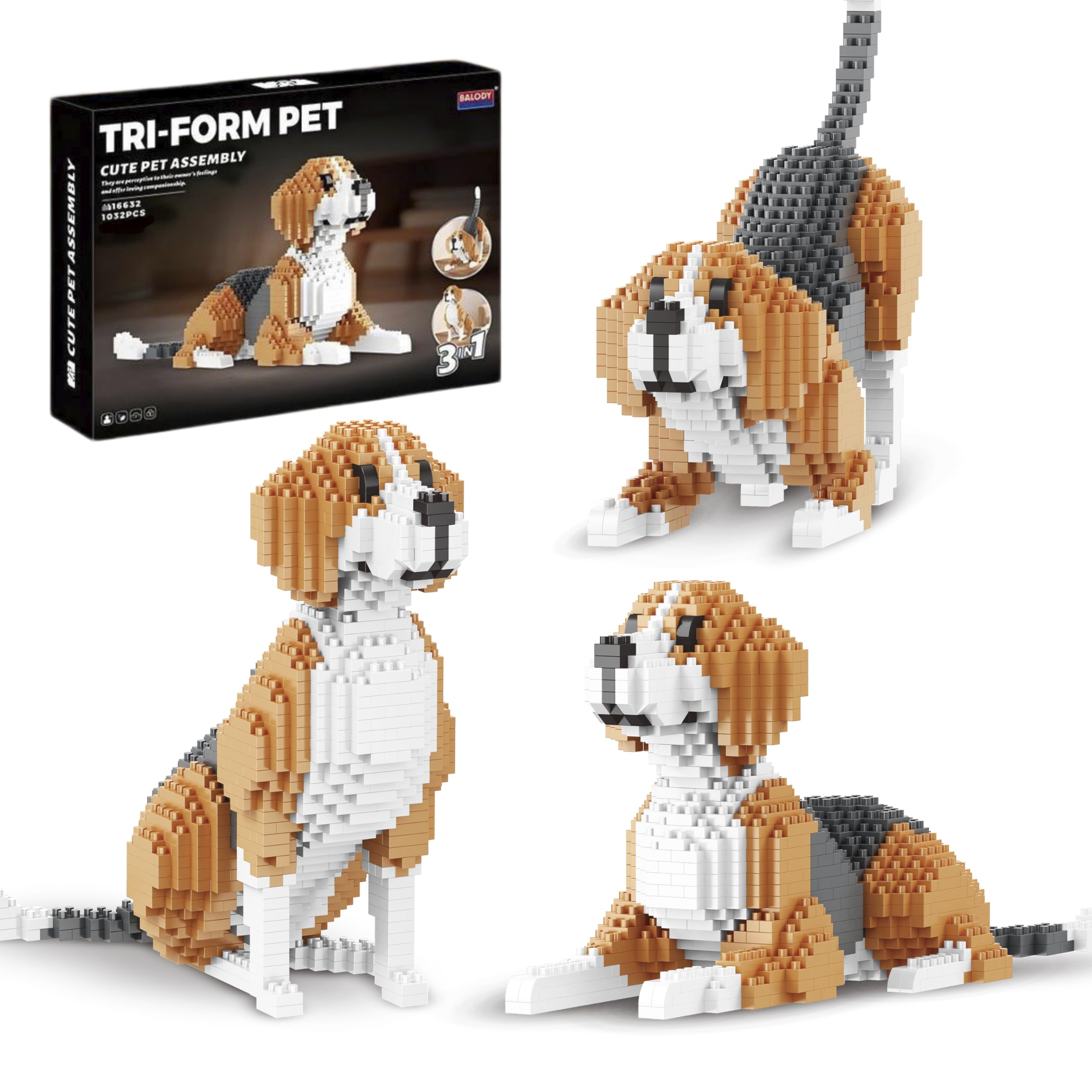 Amazon.com: IBLOTIME 3 in 1 Hound Dog Mini Building Blocks Set