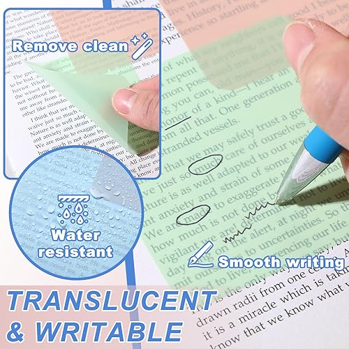 Miniatura 4 de Jetec Notas adhesivas transparentes, 900 hojas, 18 blocs de notas autoadhesivas, bloc de notas transparente translúcido, fácil de publicar para